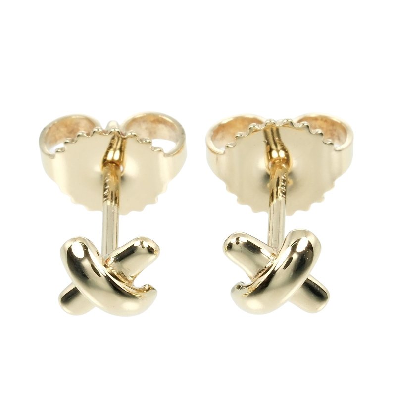 【日本直送】Tiffany & Co. 十字绣耳针4.5mm 款 K18YG黄约1.3g 【二手】A级 - 耳环/耳夹 - 贵金属 金色