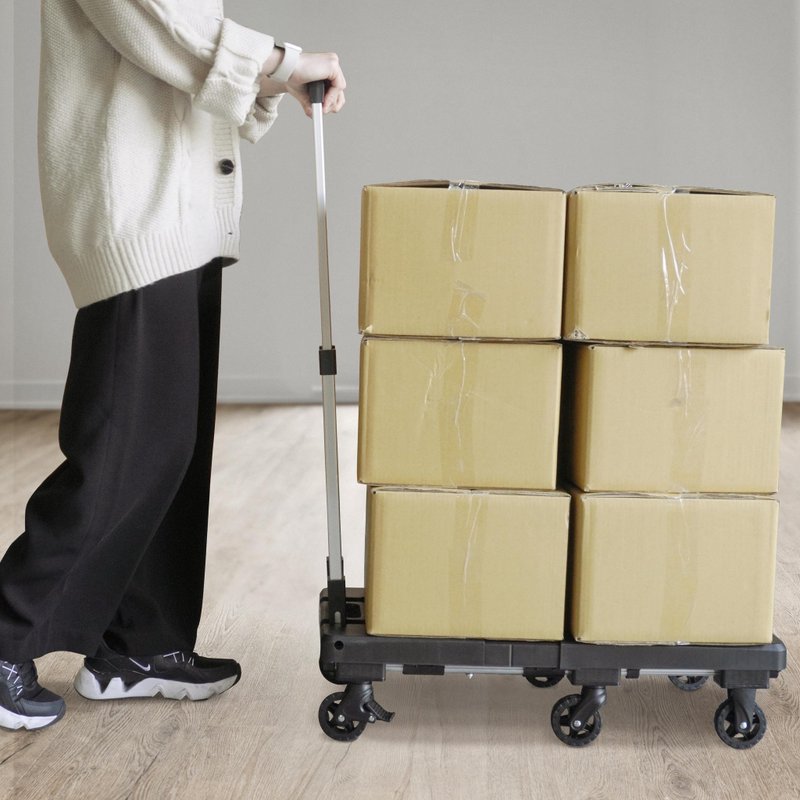 加长型折叠平板推车 轻量手推车 附赠弹力绳 收纳袋 - 其他家具 - 塑料 黑色