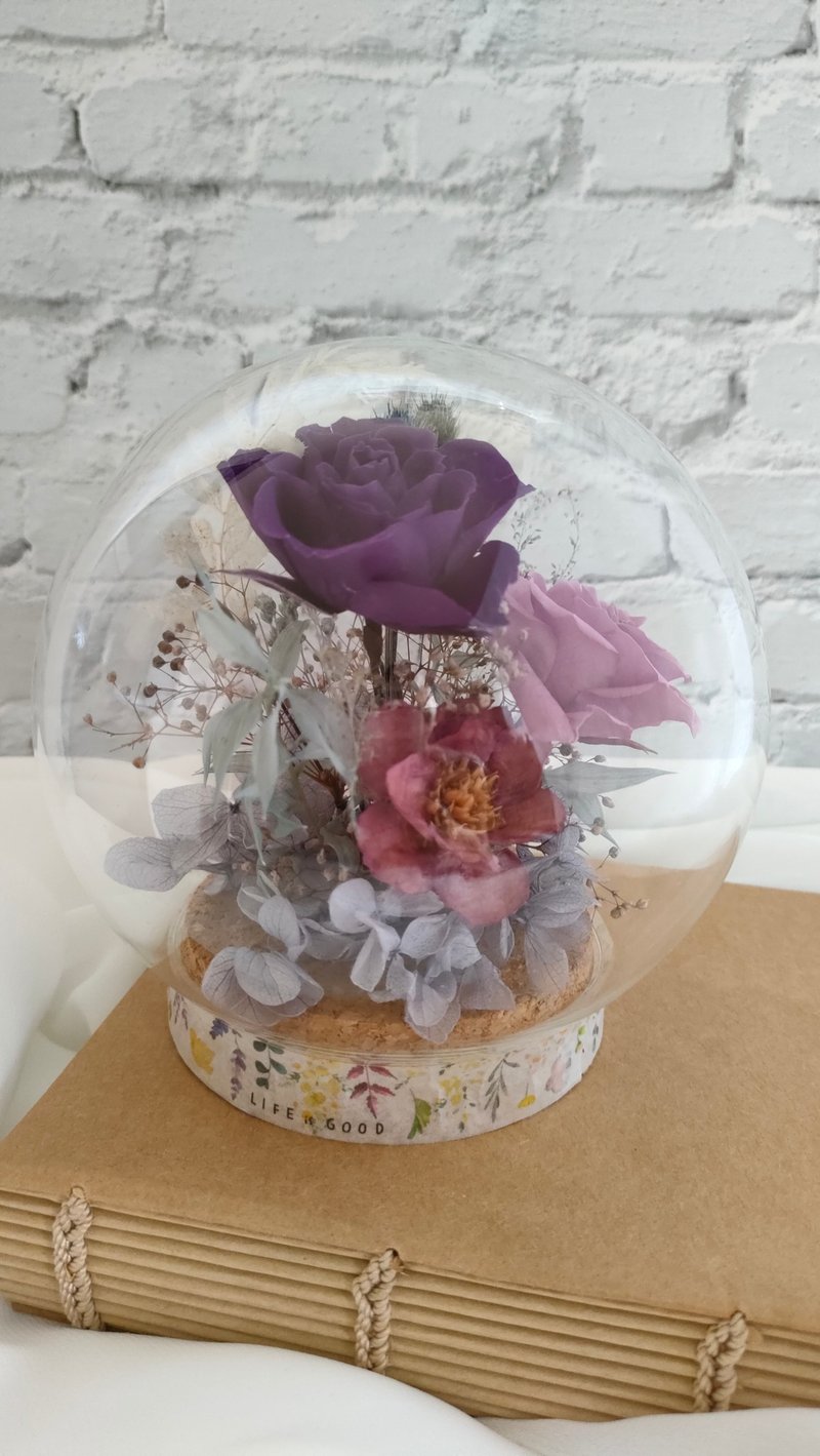 绮思艺想-日本永生不凋玫瑰花/康乃馨玻璃罩 - 干燥花/捧花 - 植物．花 多色