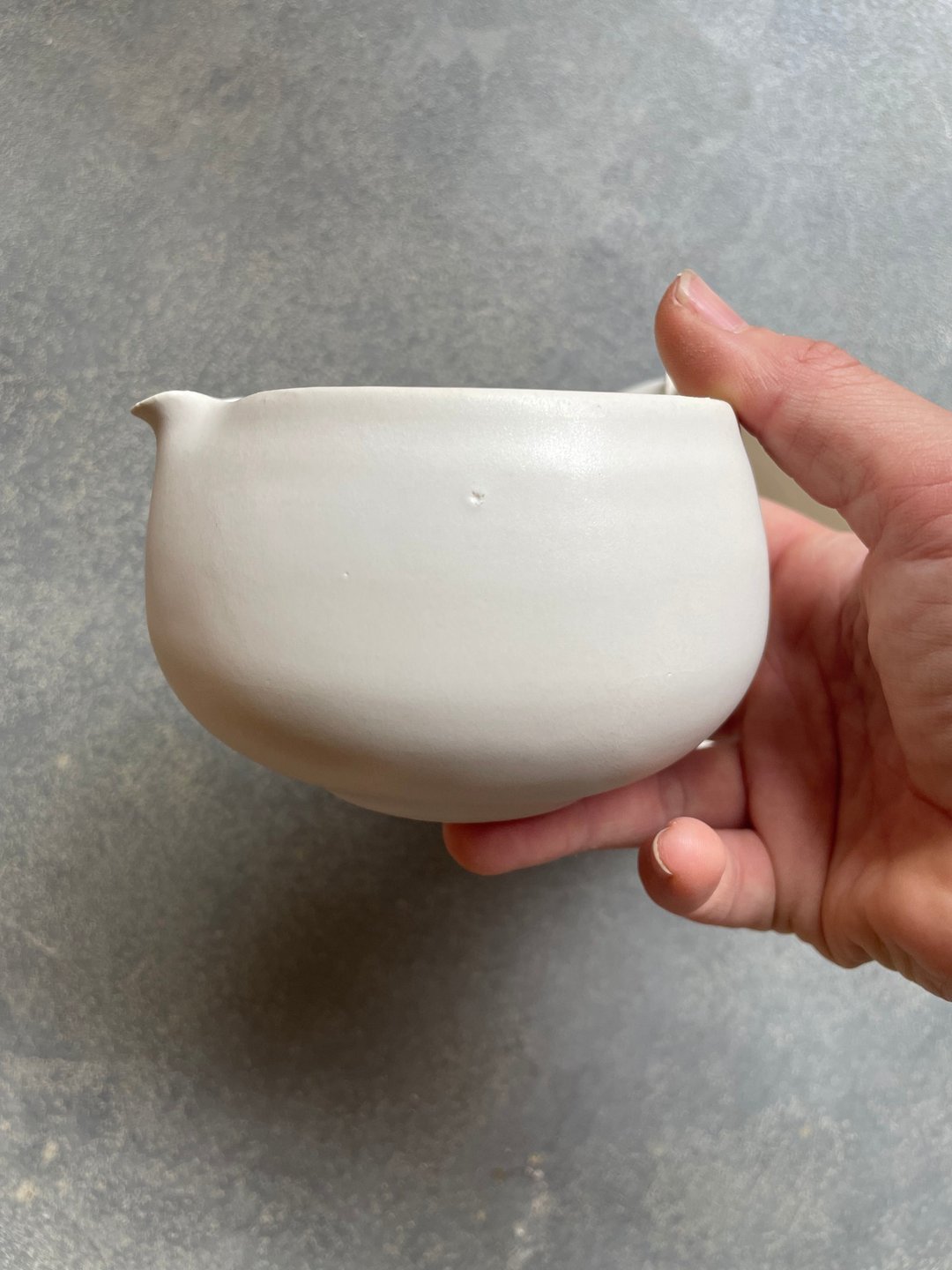 迷你侧注抹茶碗 - 茶具/茶杯 - 陶 白色