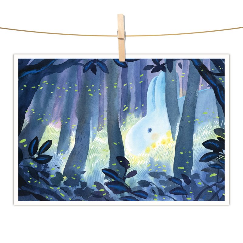 afu水彩插画明信片 - 难过的时候 - 卡片/明信片 - 纸 蓝色