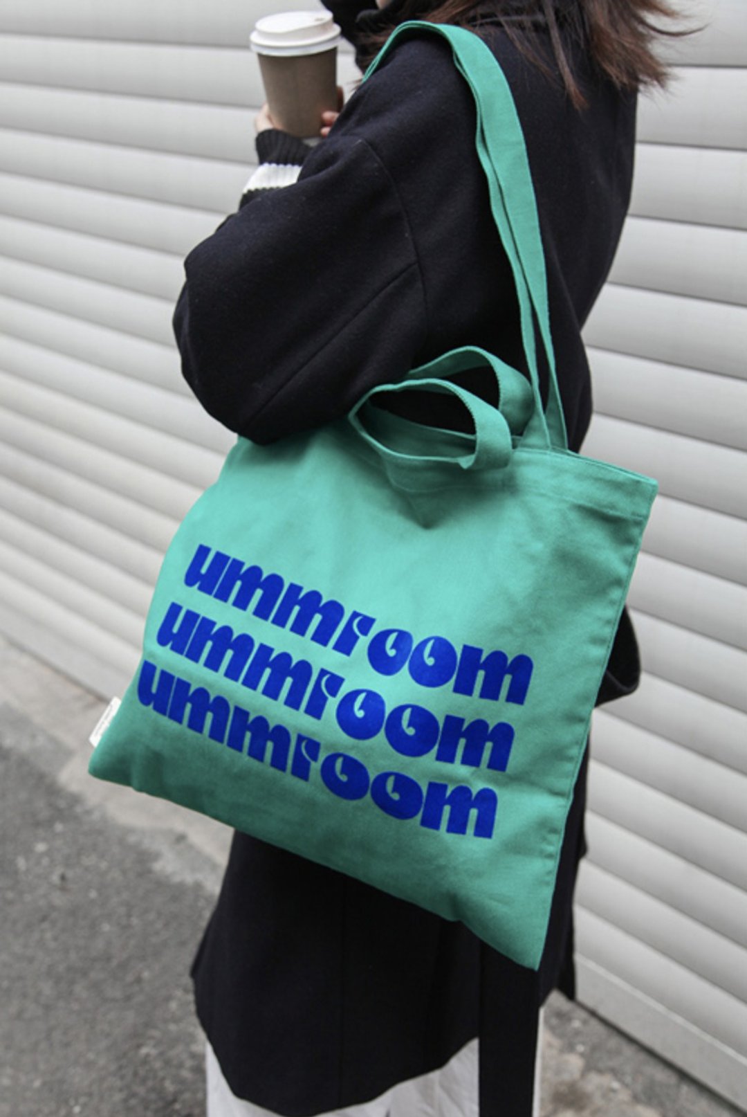 EMO TOTEBAG 情緒表達 超大容量 側背包 可斜挎 逛街包 翠綠 - 侧背包/斜挎包 - 棉 