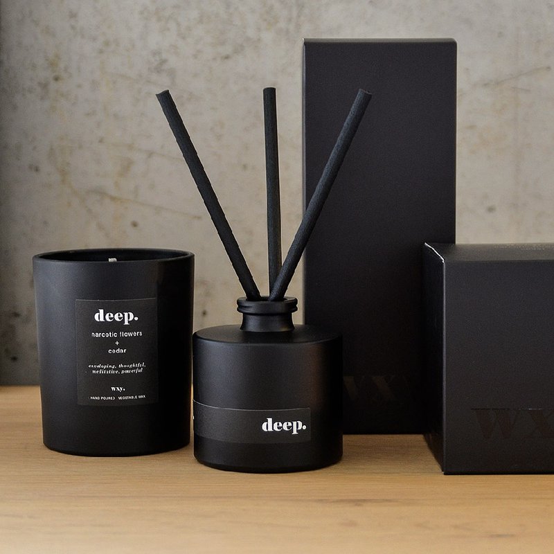 【英国wxy】经典黑扩香-deep.安眠花 & 雪松 - 香薰/精油/线香 - 玻璃 黑色
