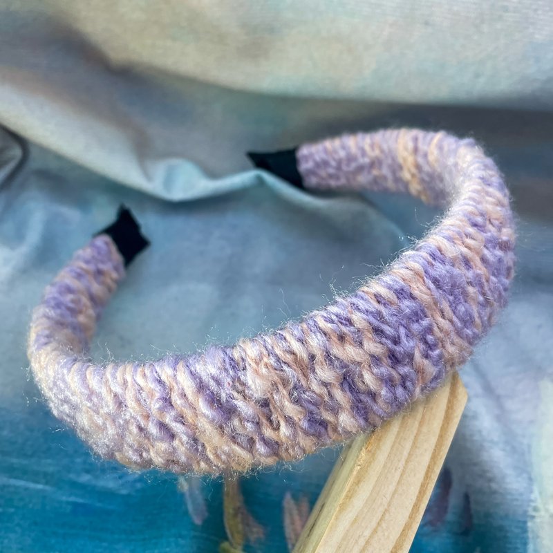 手工塑形减压发箍 -紫云 - 发带/发箍 - 棉．麻 