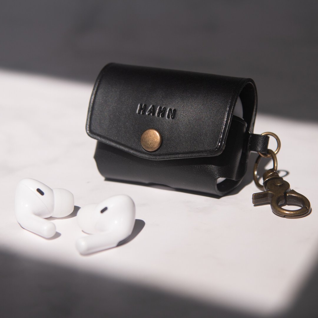 定制刻名Apple AirPods Pro 3, Pro 2, AirPods 4 耳机皮革保护套 - 耳机 - 真皮 多色