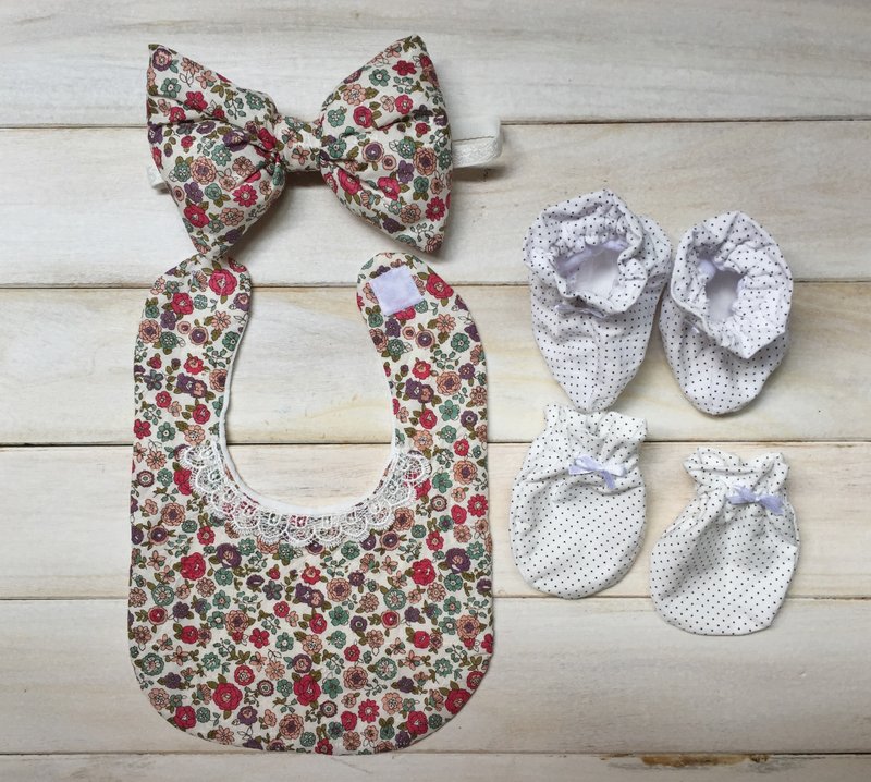 日本布料 手作 初生 小碎花 女宝宝 满月弥月礼物 附包装 - 满月礼盒 - 棉．麻 多色