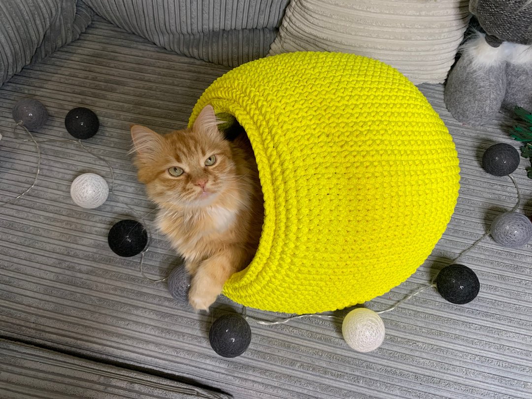 Crochet pattern cat house in PDF format with a photo. - 手工艺教程/工具书 - 其他材质 