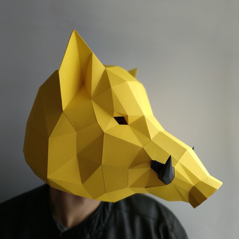 野猪面具纸工艺模板 - 手工艺教程/工具书 - 其他材质 