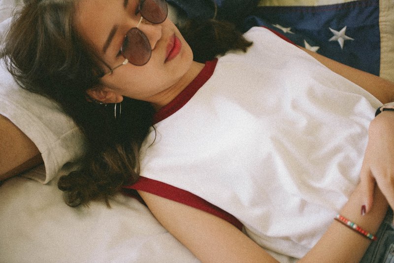 Sleeveless (red maroon) - 女装 T 恤 - 棉．麻 红色
