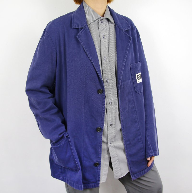 Back to Green::欧洲工装 ERAL LOGO //Workers Jacket Vintage - 男装上衣/T 恤 - 棉 