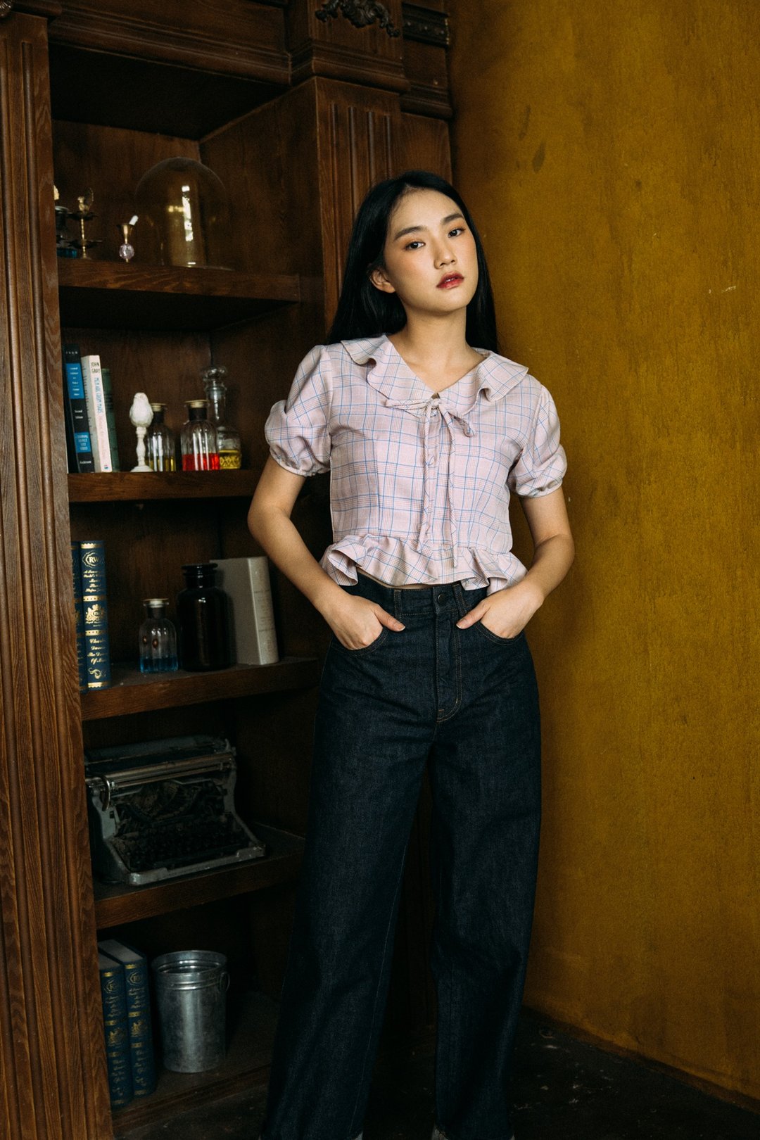 JINGLE PLAID BLOUSE IN PINK - 女装上衣 - 聚酯纤维 粉红色