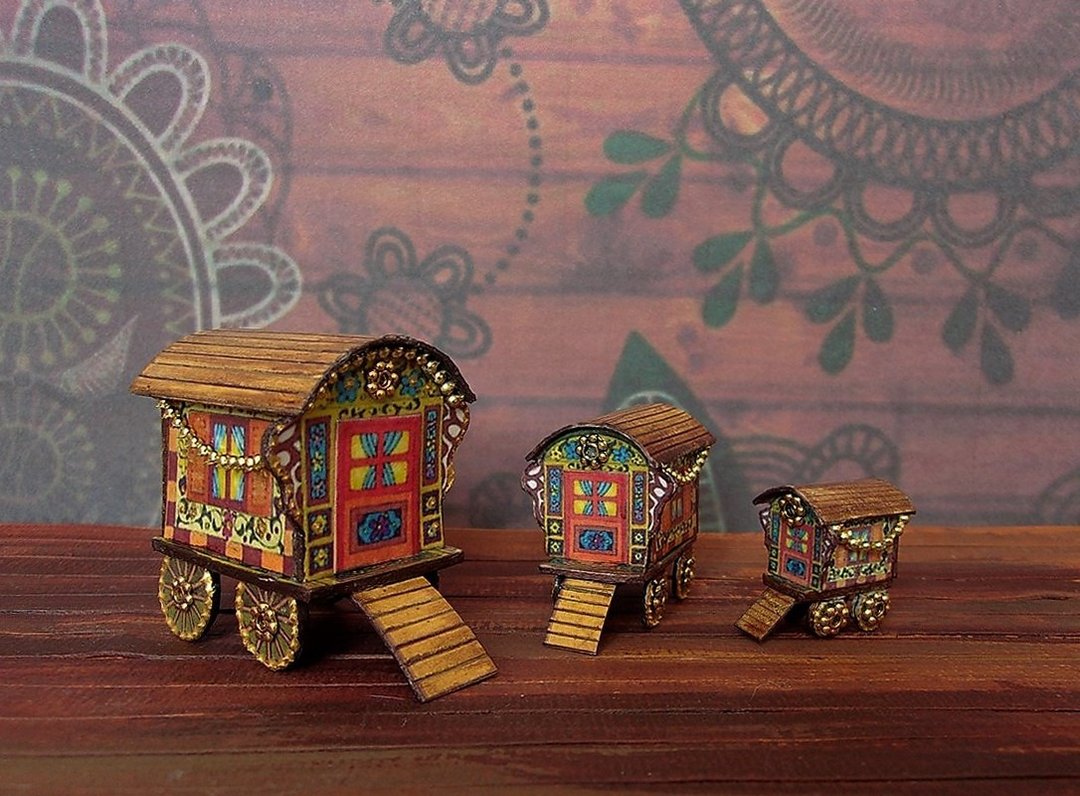 1:12 scale.Gypsy wagon. Toy for a doll . - 玩偶/公仔 - 其他材质 