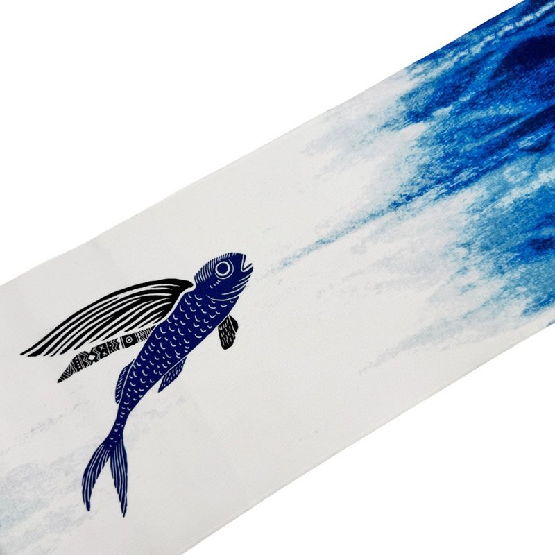 【海洋动物系列】经典飞鱼运动毛巾 - 毛巾浴巾 - 聚酯纤维 白色