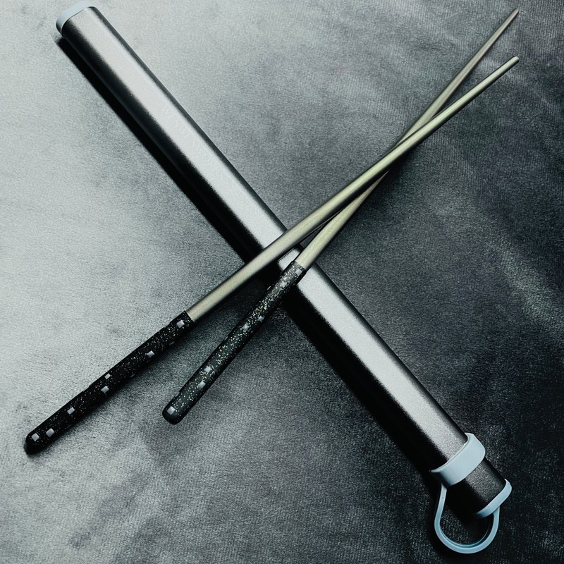 温纹陶工艺【人生胜利组】多金筷/稳赢筷 - 筷子/筷架 - 其他金属 银色