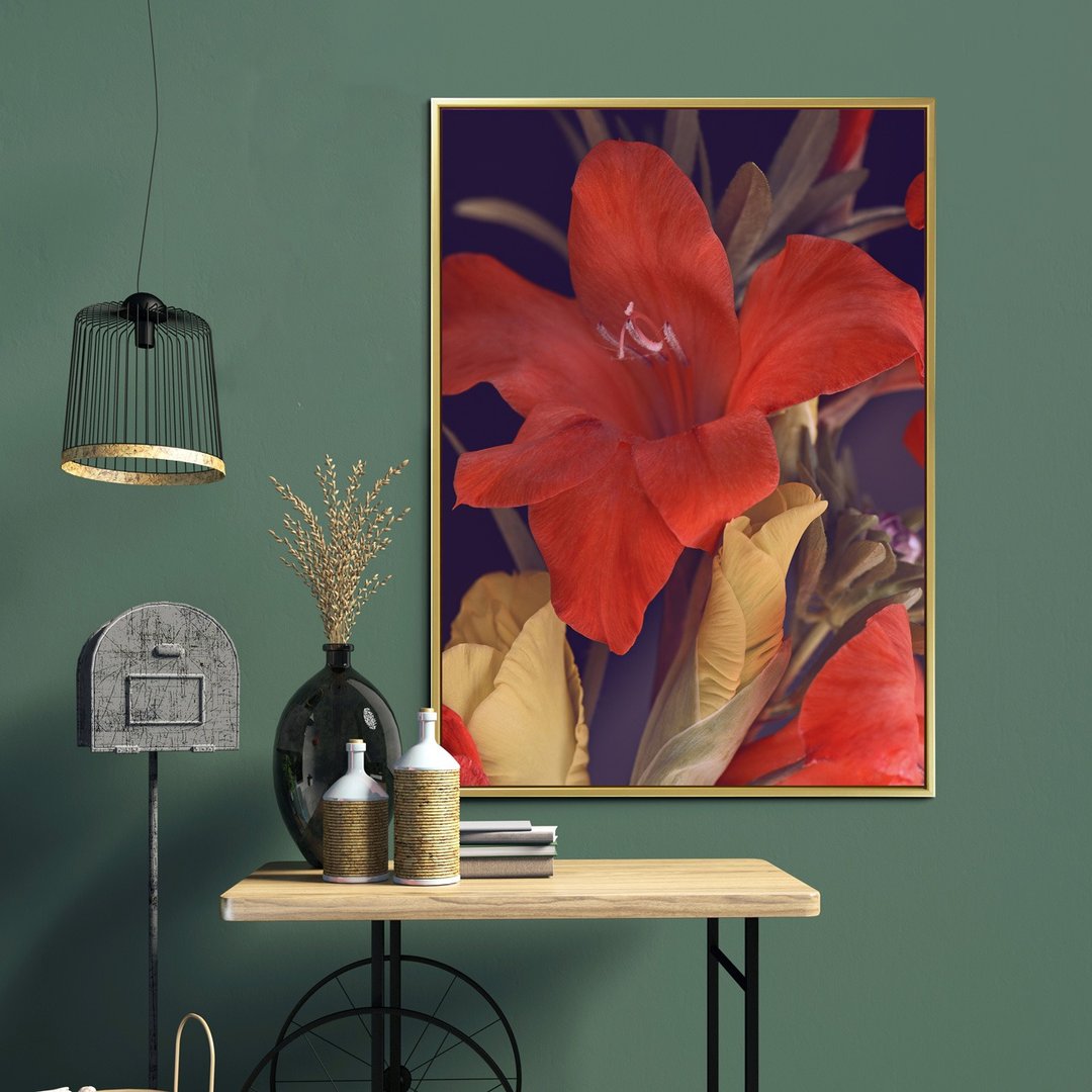 红百合 • 盛开 - 贵气/典雅/花卉挂画/室内挂画/入厝礼/玄关摆设 - 海报/装饰画/版画 - 棉．麻 多色
