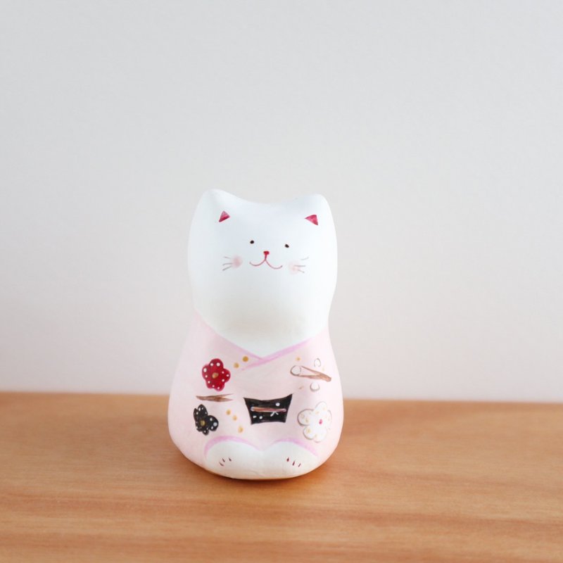 和服猫雕像樱花色 - 摆饰 - 纸 粉红色