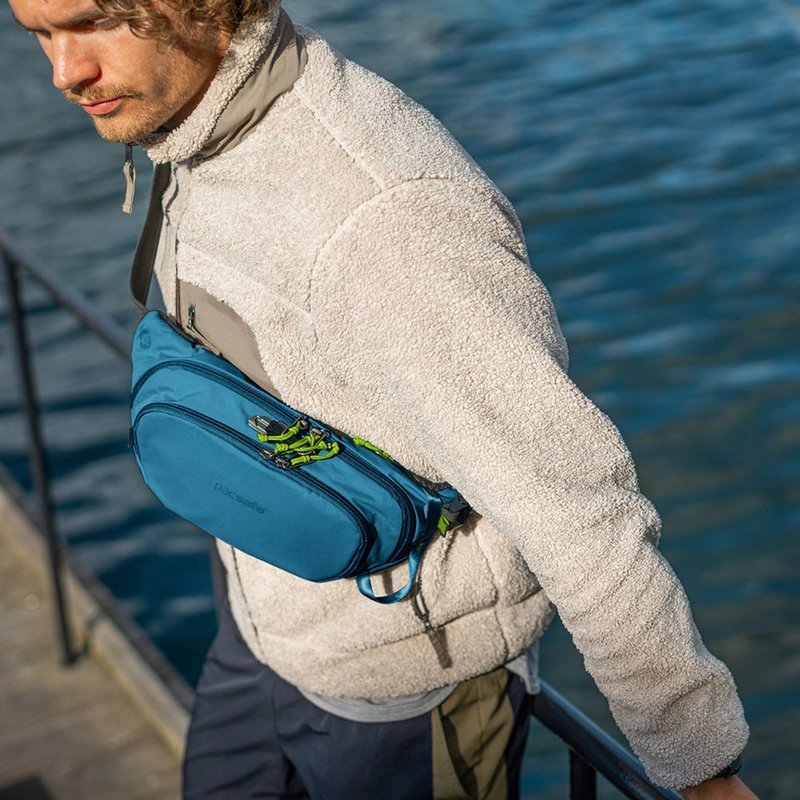 Pacsafe ECO | 五大专利防盗 侧背胸腰包 3.5L 潮汐蓝 #41104 - 侧背包/斜挎包 - 环保材料 蓝色