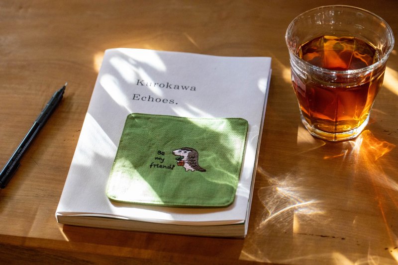 穿山甲刺绣杯垫 翠绿色 - 杯垫 - 棉．麻 绿色