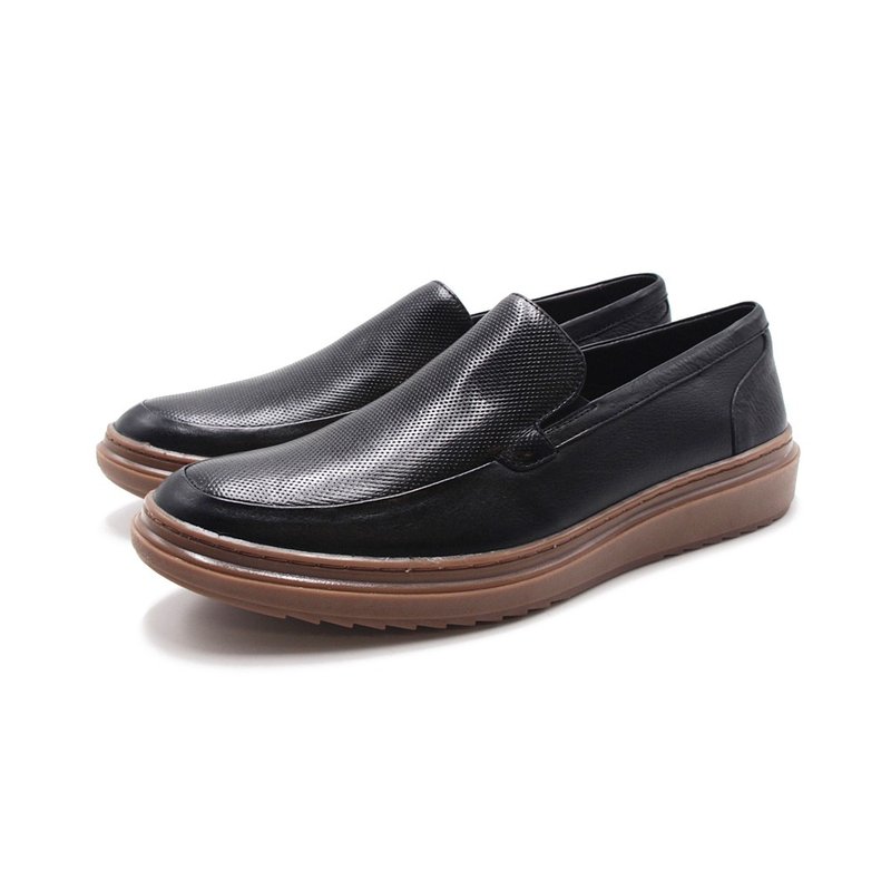 Sollu 巴西专柜dress casual牛皮光感乐福皮鞋 男鞋-黑 - 男款皮鞋 - 真皮 