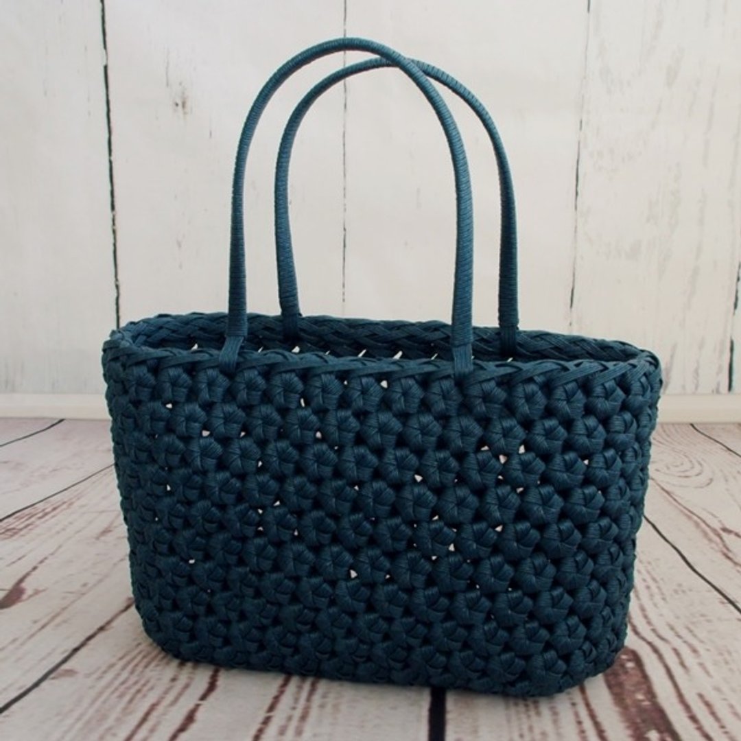 Flower knotted kraft bag / color: Purushan Blue - 侧背包/斜挎包 - 纸 蓝色