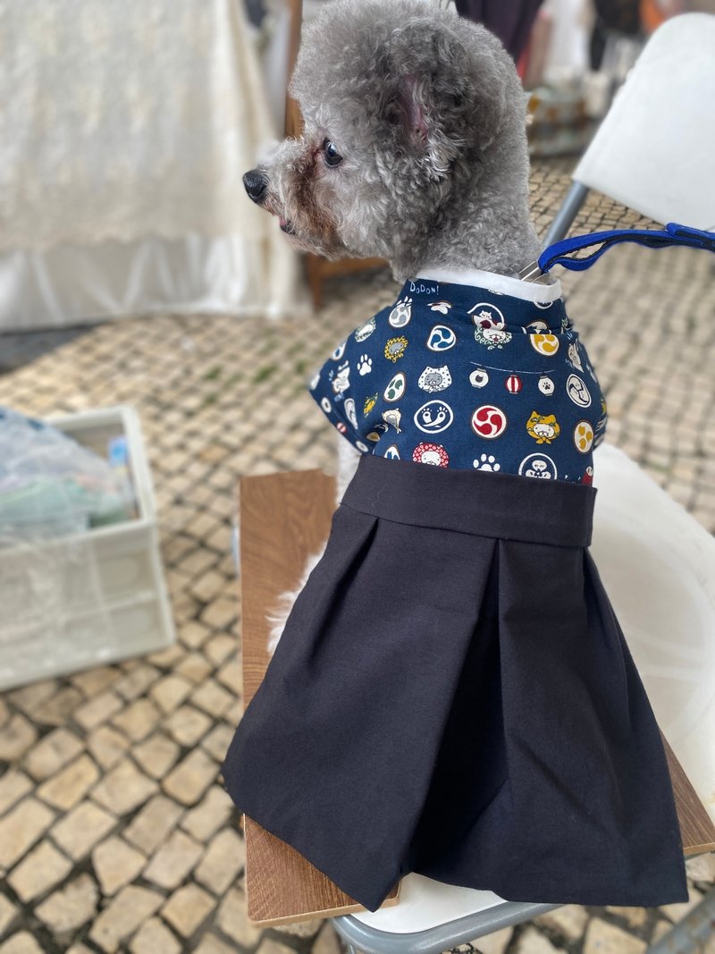 宠物服饰-蓝色图案和风套 - 衣/帽 - 棉．麻 蓝色