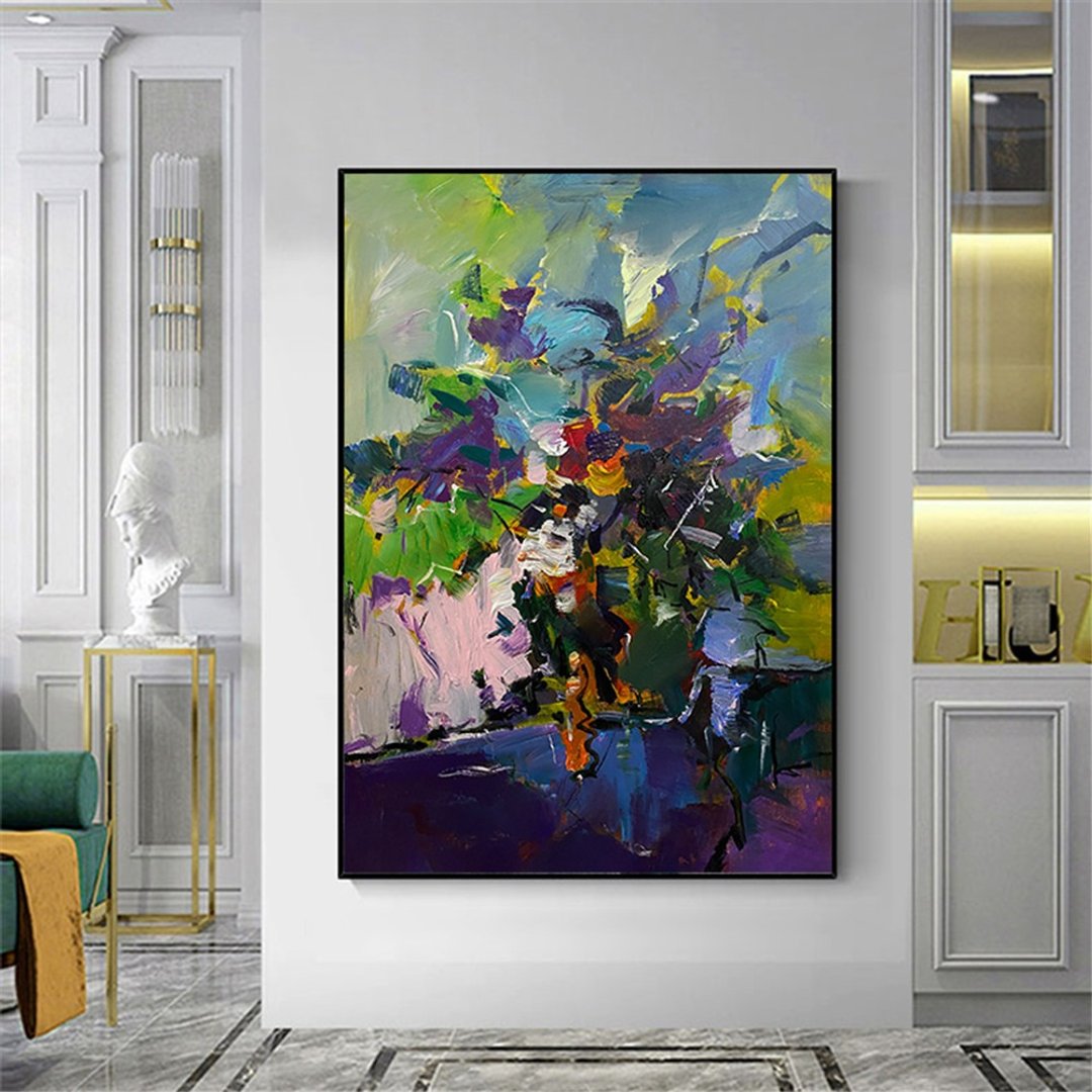 春韵 手绘油画/抽象/原创商品/装饰画/挂画/客厅/走廊/沙发背景画 - 海报/装饰画/版画 - 亚麻 多色