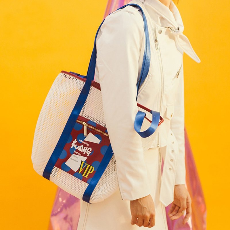 VIP网格大容量托特包/单肩包 - 侧背包/斜挎包 - 其他材质 