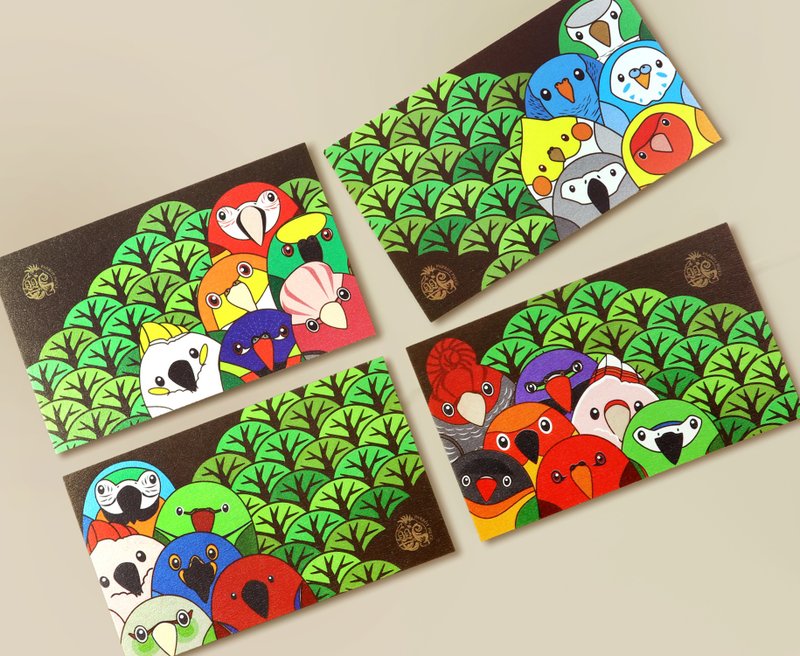 在森林里的鹦鹉 ∣ 手写卡 名片万用卡 - 卡片/明信片 - 纸 
