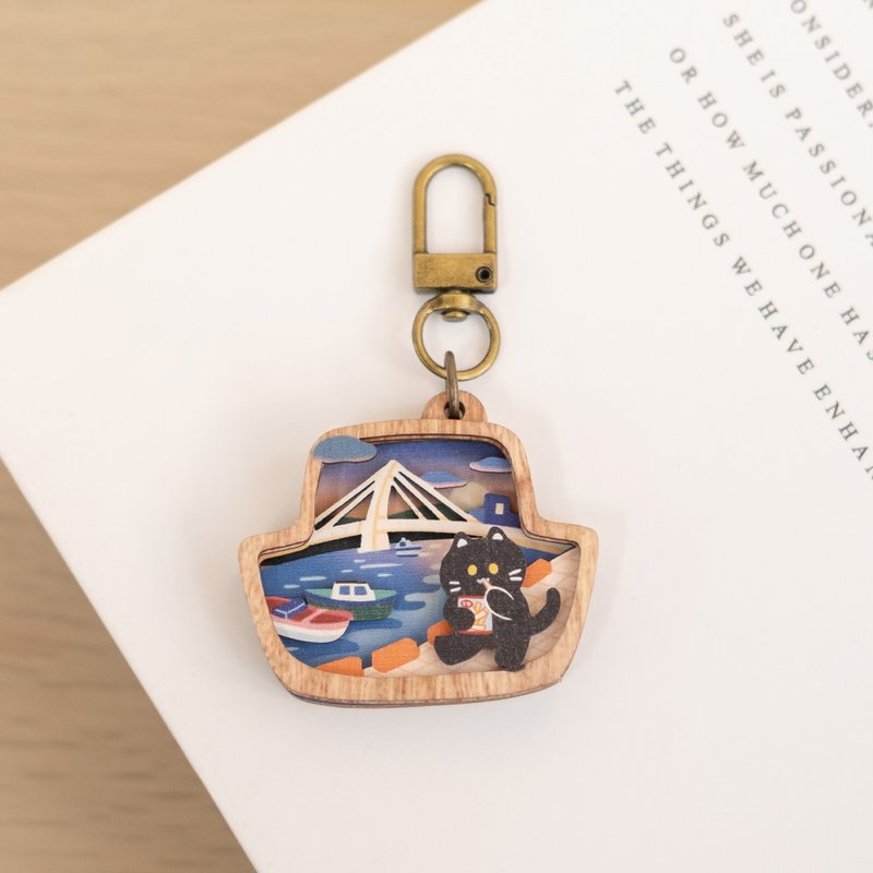【微风景钥匙圈-浪漫海景】台湾纪念品 / 吊饰 / 个人配件 - 钥匙链/钥匙包 - 木头 多色