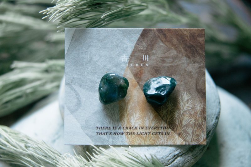 CRACK | 矿物系耳环 |  EARRINGS - 耳环/耳夹 - 玉石 绿色