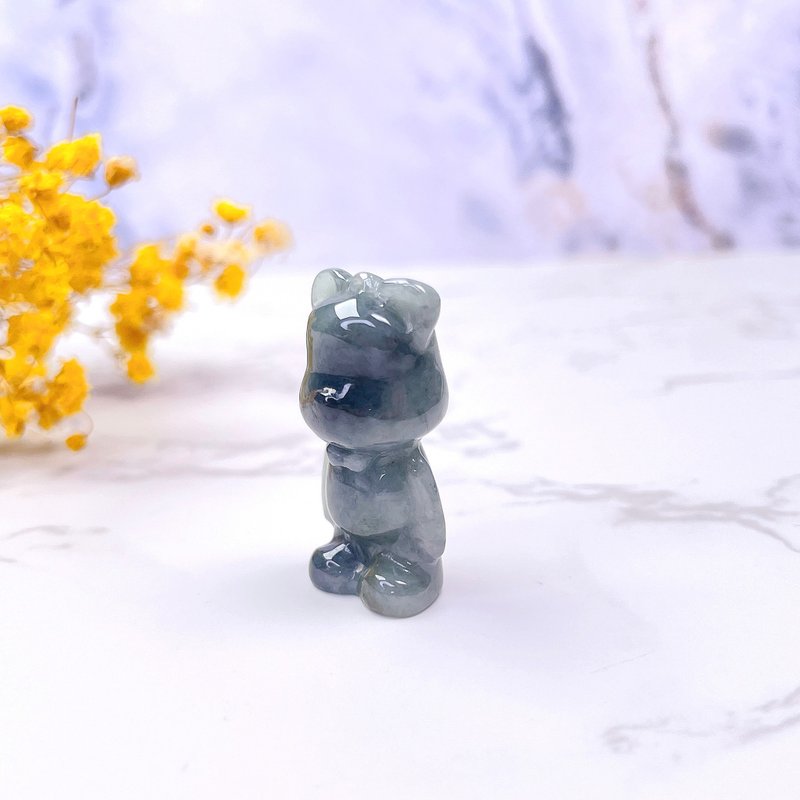 【熊熊玉见你】飘乌鸡翡翠小熊摆件摆饰|天然缅甸翡翠A货|送礼 - 摆饰 - 玉石 多色