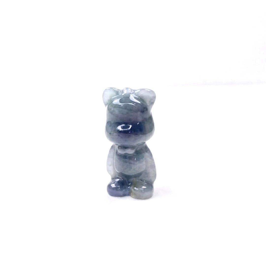 【熊熊玉见你】冰种飘乌鸡翡翠熊熊 | 天然缅甸翡翠 A 货 | 送礼 - 摆饰 - 玉石 多色