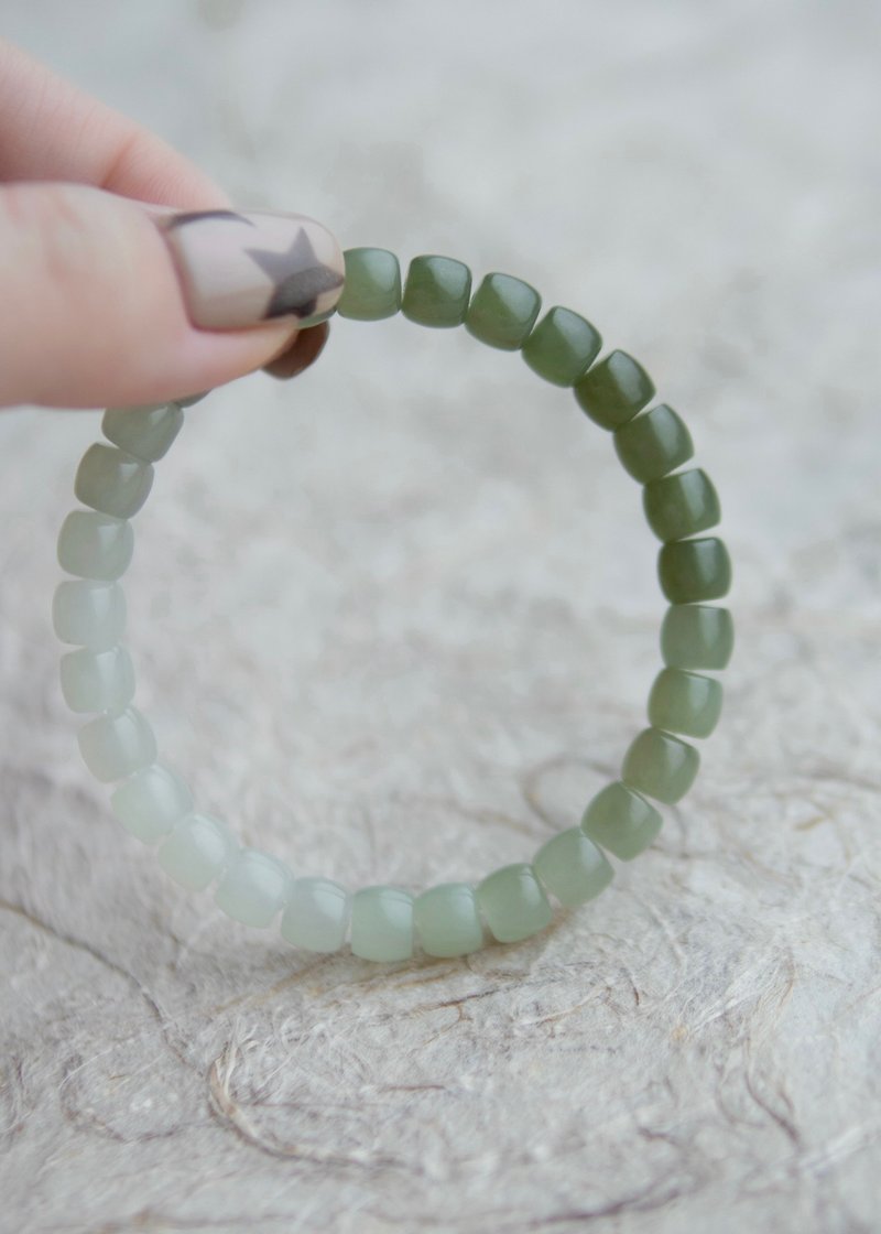 新年福利 天然和田玉渐变色手串 7mm老型珠 - 手链/手环 - 玉石 