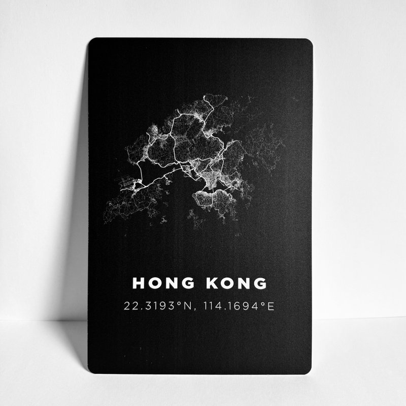 香港路线地图铁牌 - 海报/装饰画/版画 - 其他金属 黑色