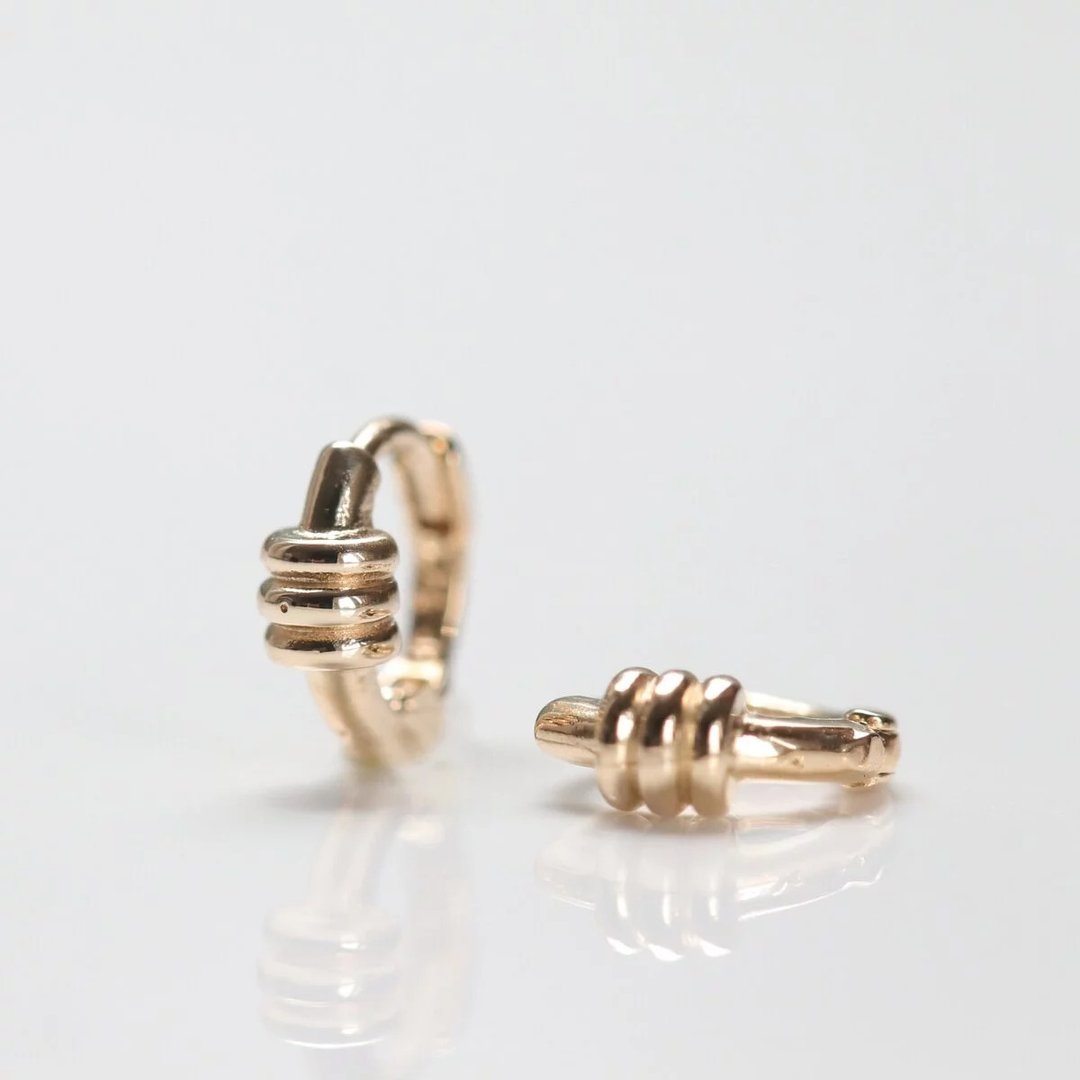 14K Honey Lock Earring 蜂蜜耳扣耳环 (内径5mm) (单个) - 耳环/耳夹 - 贵金属 金色