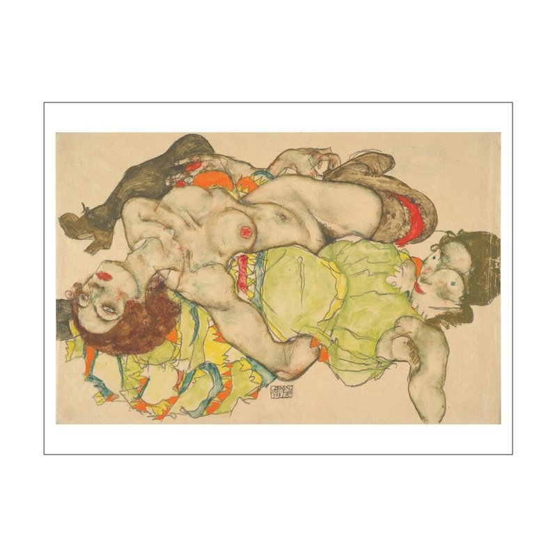 【艺术挂画】Egon Schiele | Weibliches Liebespaar (女性恋人) - 海报/装饰画/版画 - 纸 