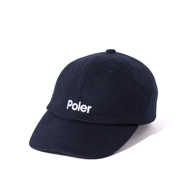 日本限定 POLER WOOL EMB BASEBALL CAP 羊毛EMB棒球帽 / 海军蓝 - 帽子 - 羊毛 蓝色