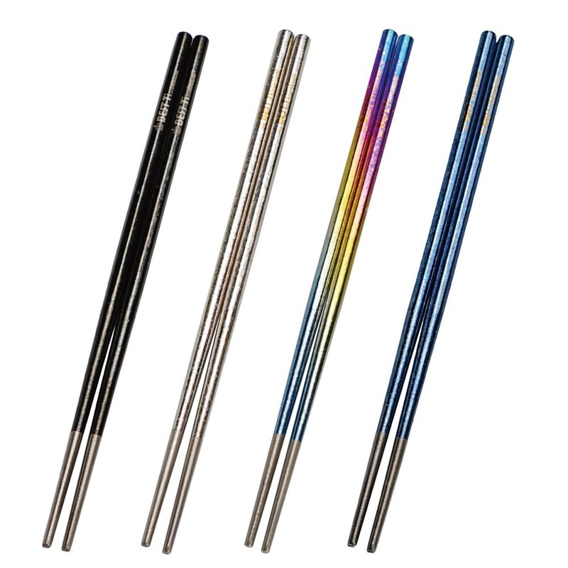 纯钛冰晶八方筷 钛筷 环保筷 筷子 钛餐具 环保餐具 - 筷子/筷架 - 贵金属 多色