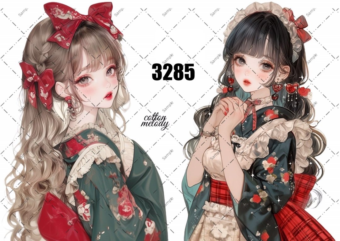 原创贴纸 no.3285 人物贴纸 原创贴纸 原创人物贴纸 装饰贴纸 cotton melody - 贴纸 - 纸 