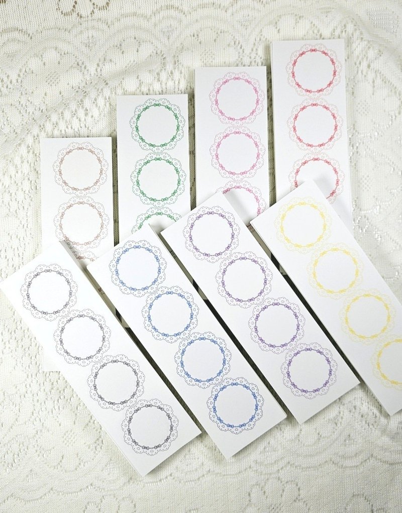 缎带蕾丝花边装饰贴纸 (第一弹) - 便条纸/标签贴 - 纸 多色