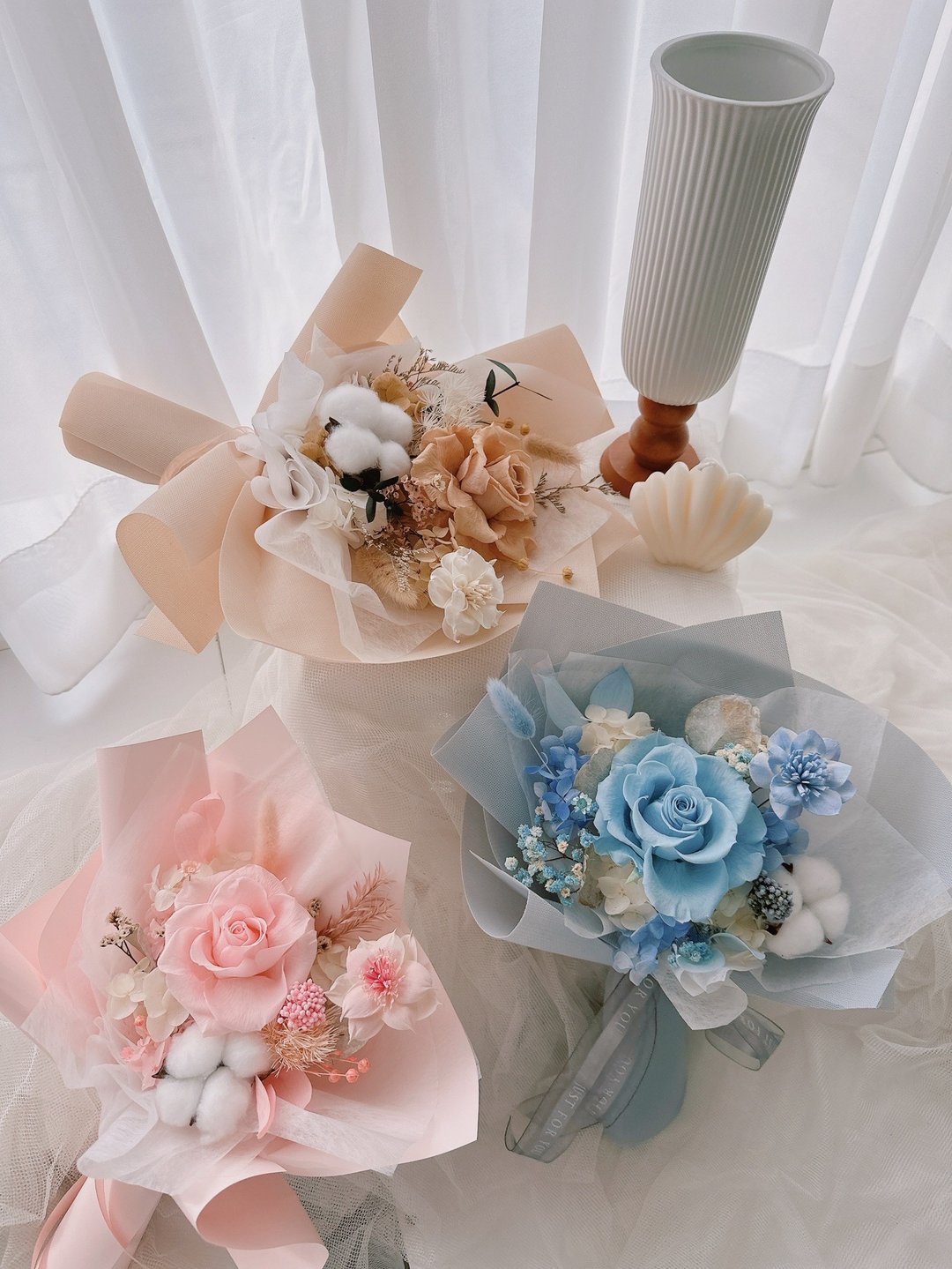 永生花花束  /厄瓜多尔尔进口玫瑰 母亲节花束 不凋花 - 干燥花/捧花 - 植物．花 