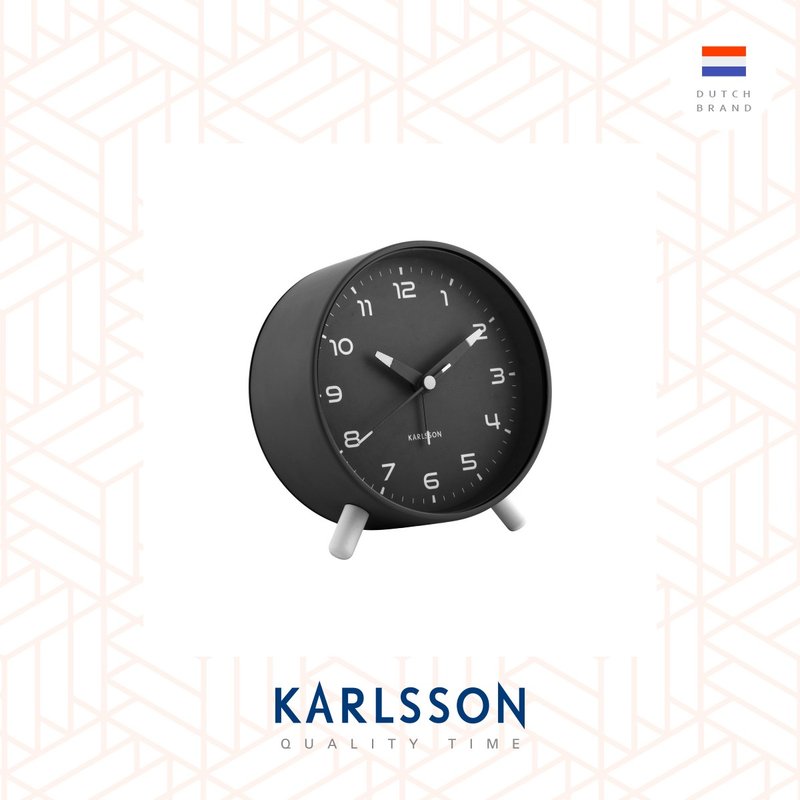 荷兰Karlsson, Alarm clock Orgullo black 闹钟黑色带小夜灯 - 时钟/闹钟 - 其他金属 黑色