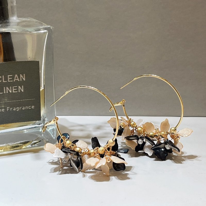 1KM 迎接盛宴•双色树脂C圈耳环 - 耳环/耳夹 - 树脂 