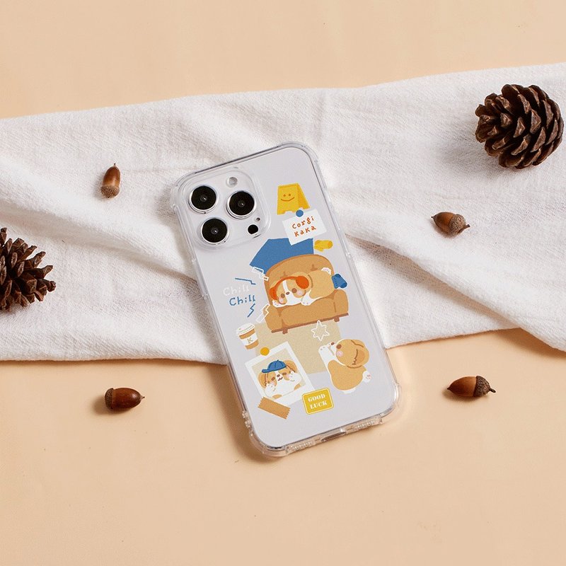 柯基犬卡卡慵懒日常全气囊防摔iPhone手机壳 - 手机壳/手机套 - 塑料 透明