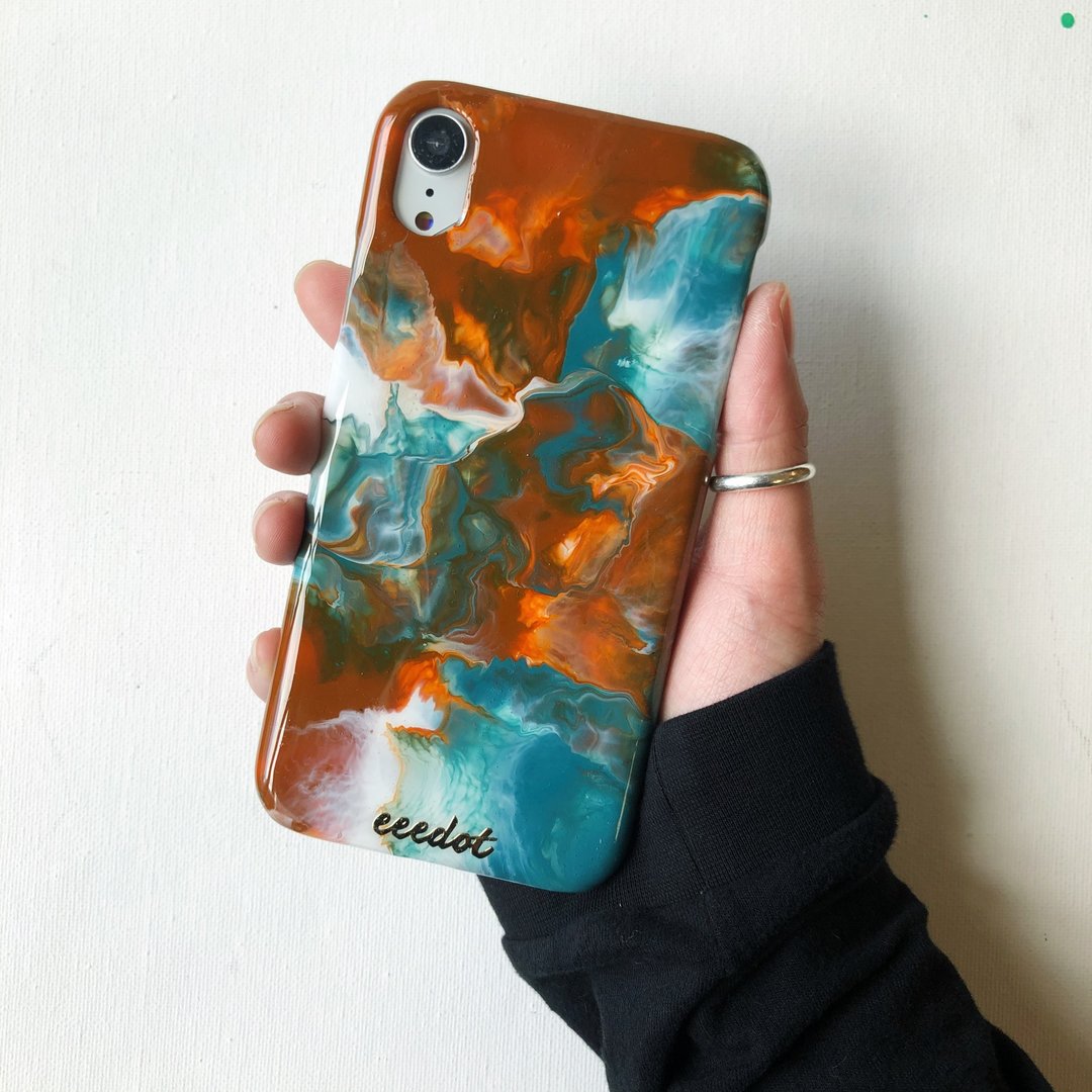 IPHONE XR | 黄昏橙海 | 手绘电话壳 - 手机壳/手机套 - 塑料 