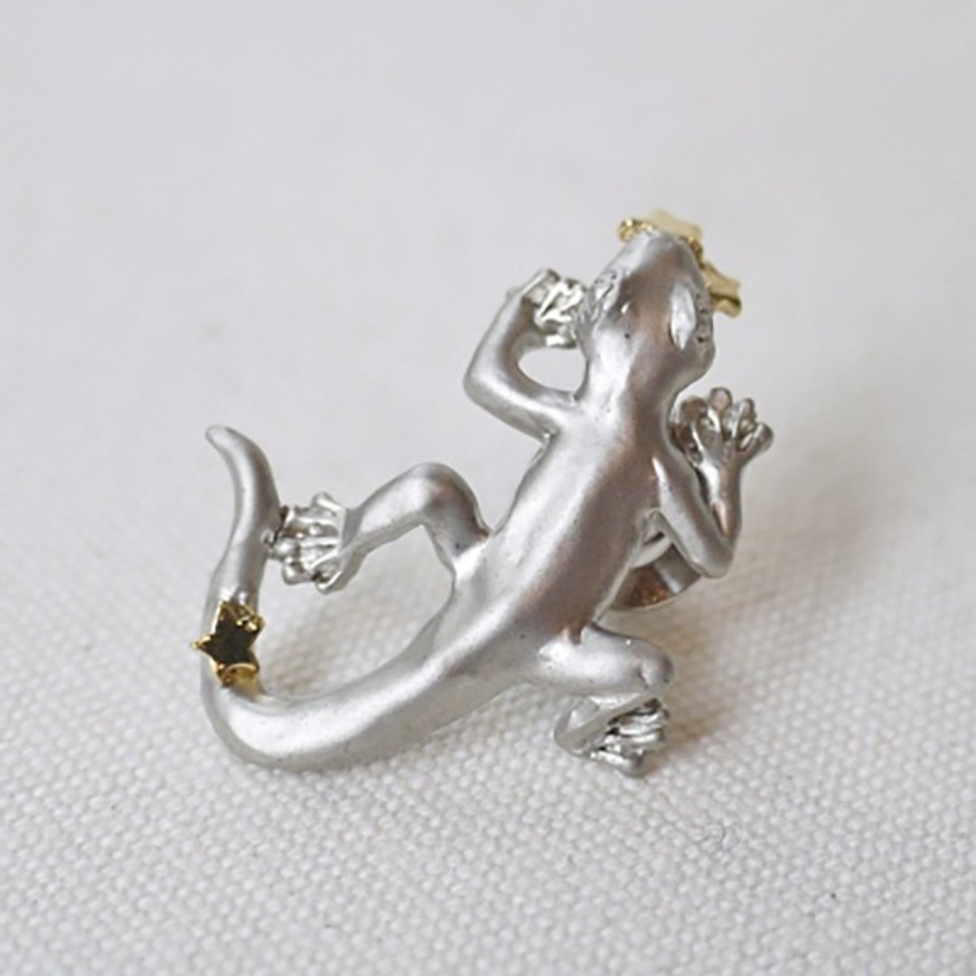 Gecko Pin Gecko Pin / Tuck Pin TP028 - 胸针 - 其他金属 银色