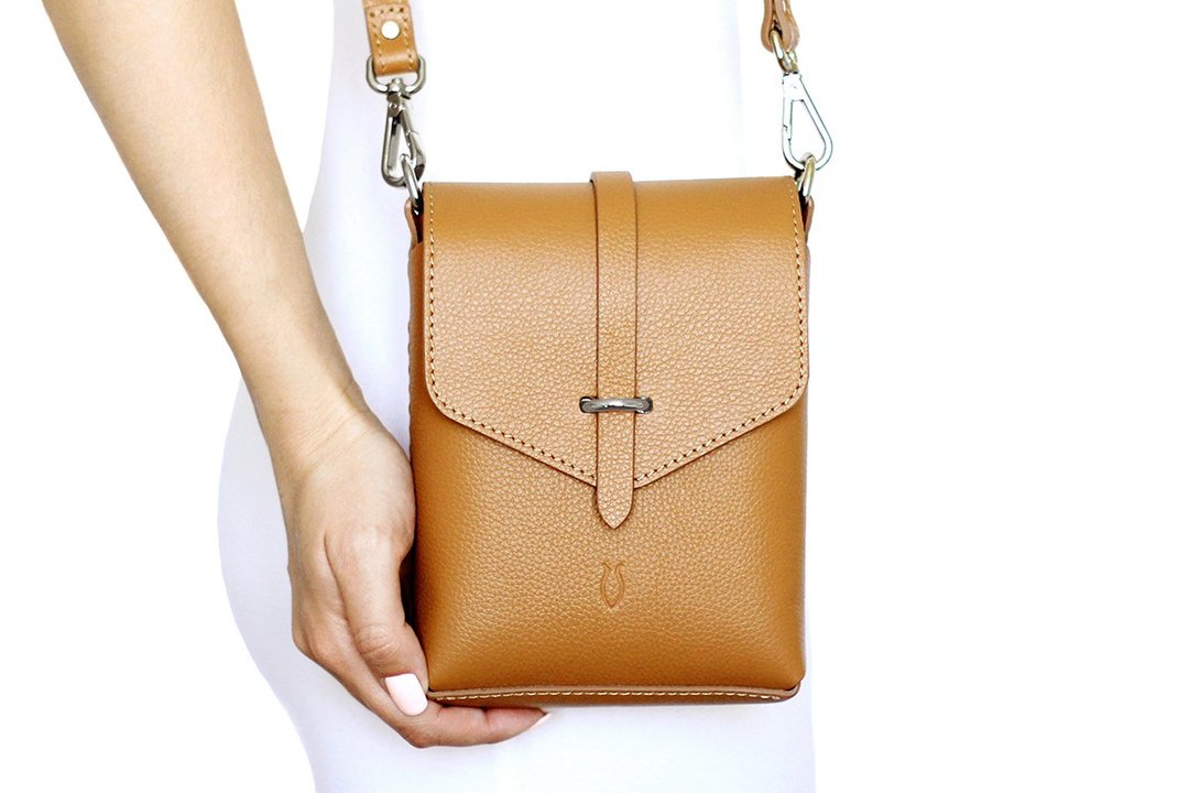 Brown bag, brown crossbody, brown women's bag, women's leather bag, small bag - 手提包/手提袋 - 真皮 咖啡色