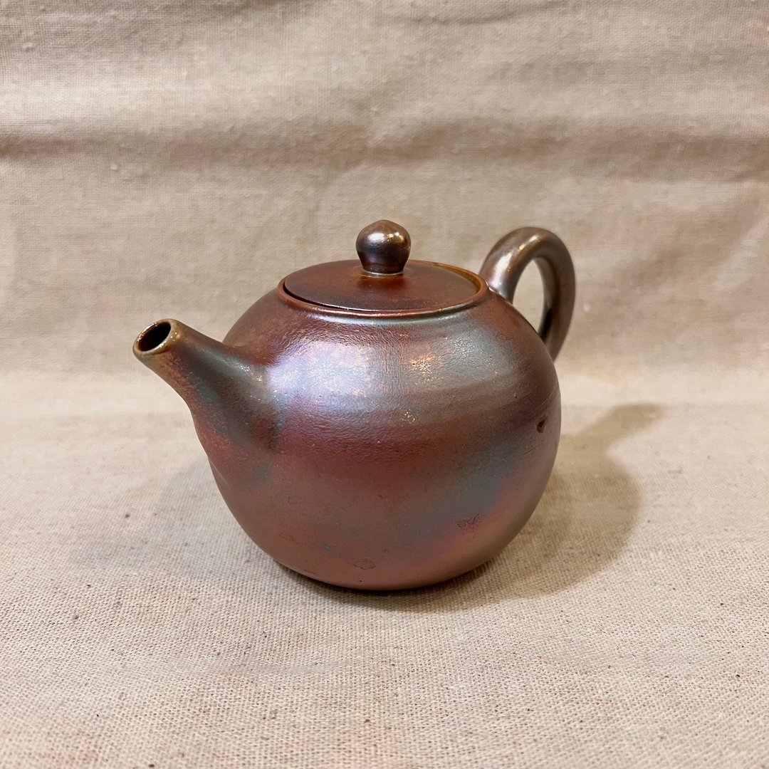柴烧落灰紫红七彩内盖正把茶壶 / 柴烧茶具  / 小平凡手作 - 茶具/茶杯 - 陶 