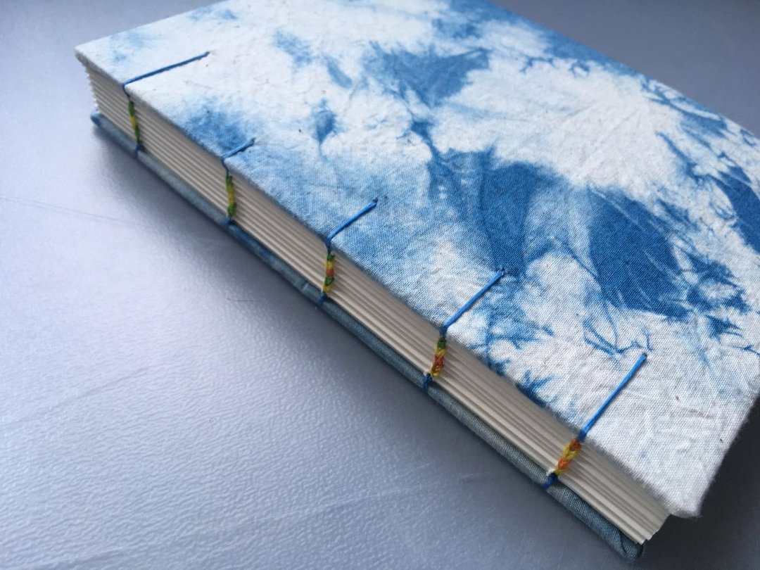 【Goolr×11BLUE】handmadenotebook 笔记本 扎染 handmade dairy 手帐 禮物 - 笔记本/手帐 - 纸 蓝色