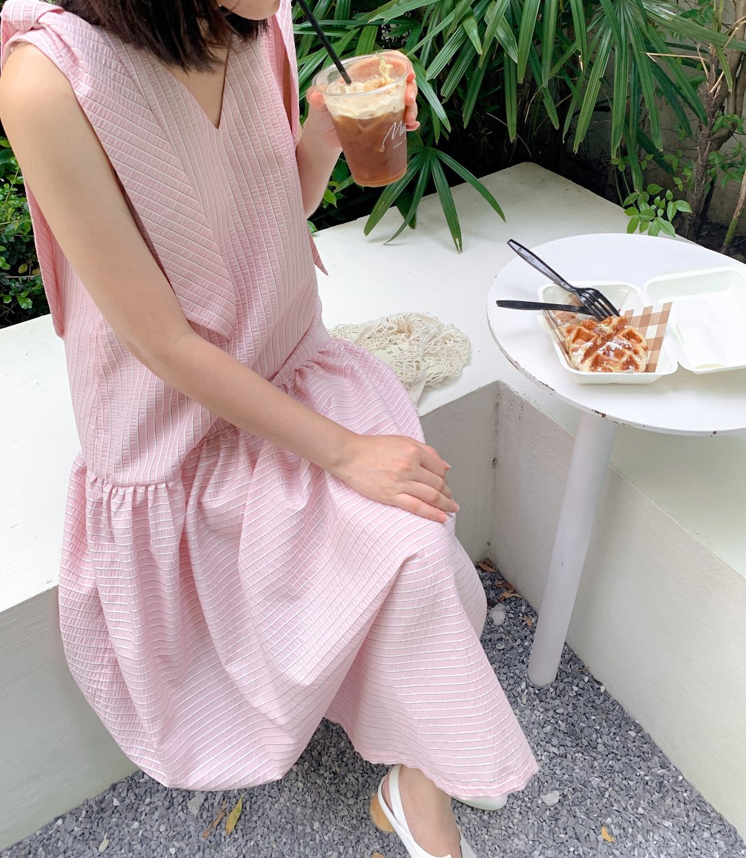 BIRUCHU PUDDING DRESS : Pink Color - 洋装/连衣裙 - 棉 粉红色